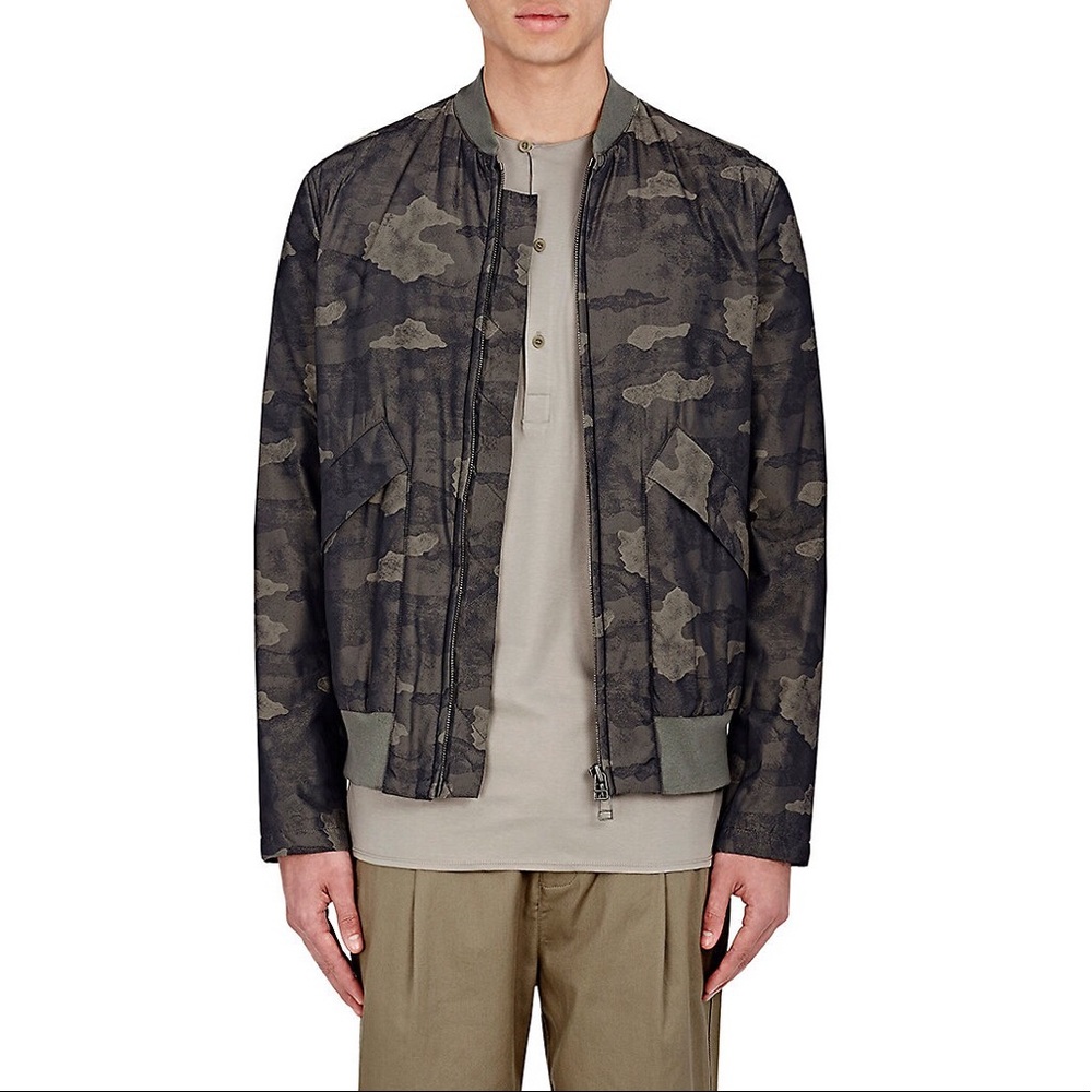 Helmet Lang Camouflage Bomber Jacket
